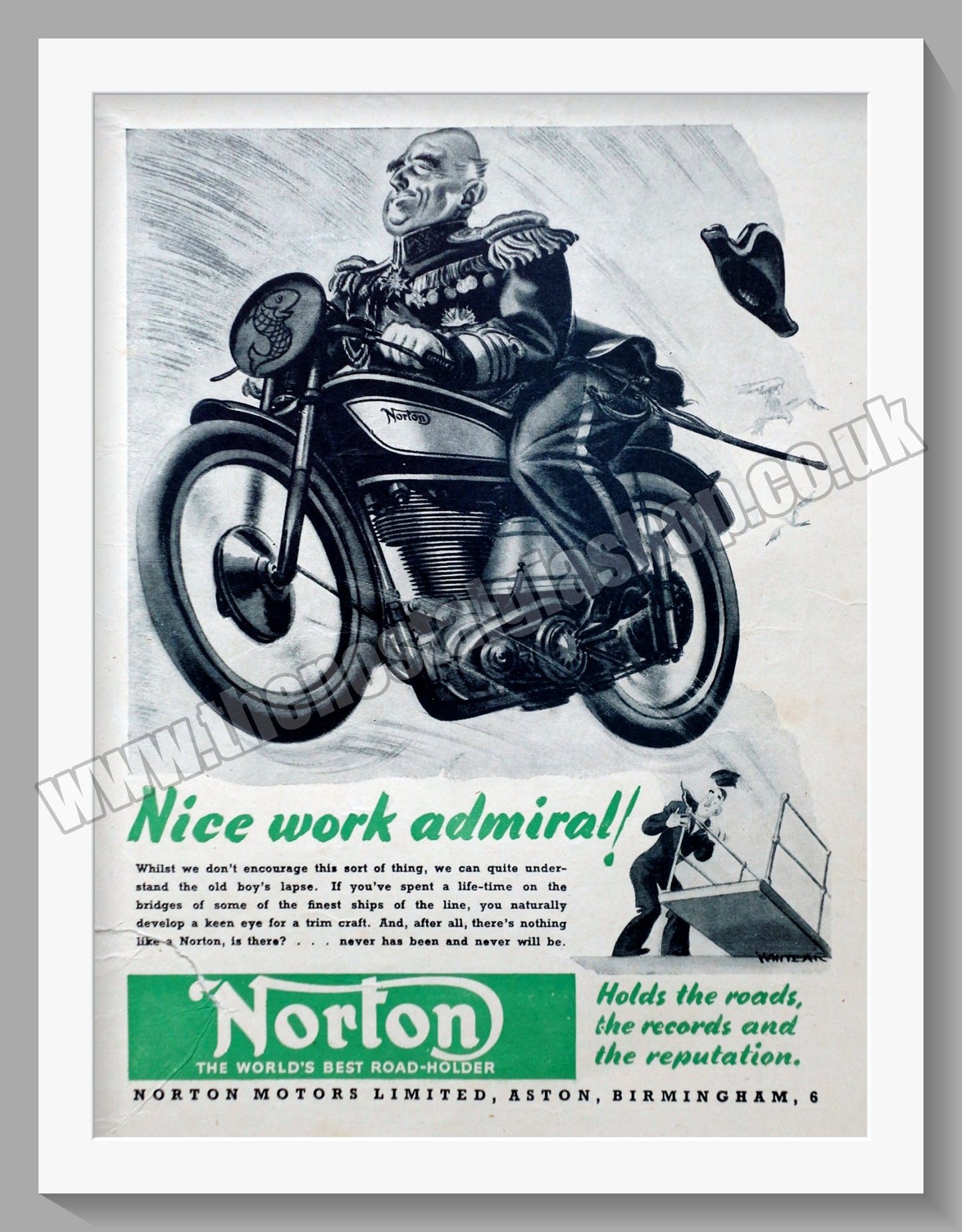 Norton Motorcycles. Original Advert 1943  (ref AD58470)