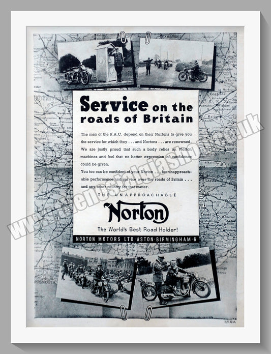 Norton Motorcycles Service. Original Advert 1948  (ref AD58473)