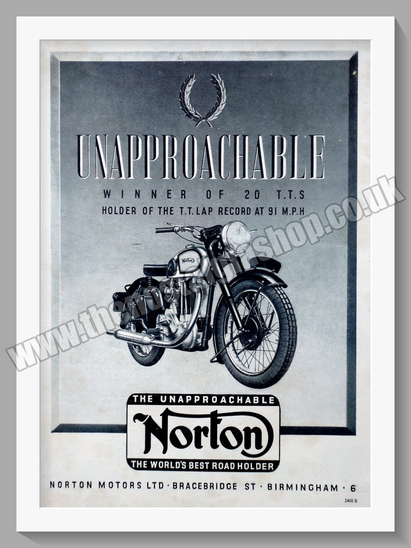Norton Motorcycles T.T. Wins. Original Advert 1948  (ref AD58474)