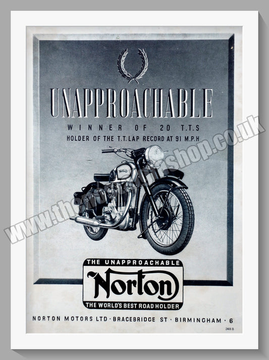 Norton Motorcycles T.T. Wins. Original Advert 1948  (ref AD58474)