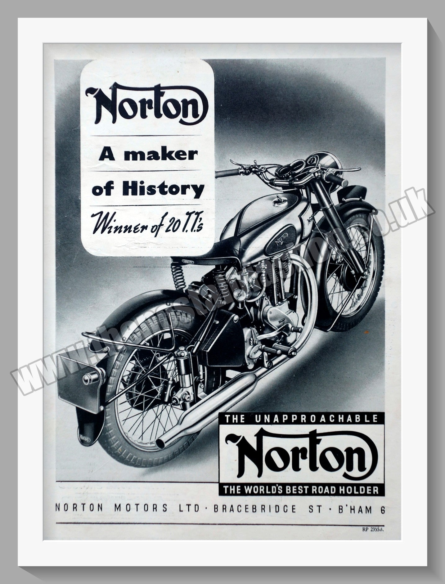 Norton Motorcycles T.T. Wins. Original Advert 1948  (ref AD58475)