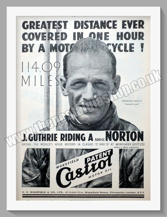 Norton Motorcycle Records. J. Guthrie Rider. Original Advert 1935  (ref AD58659)