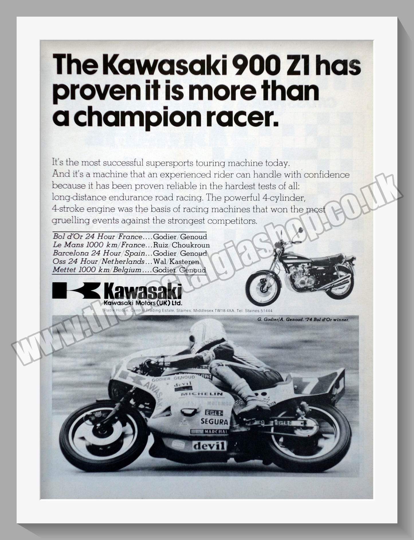 Kawasaki 900Z1 Motorcycle. 1975 Original Advert. (ref AD58546)