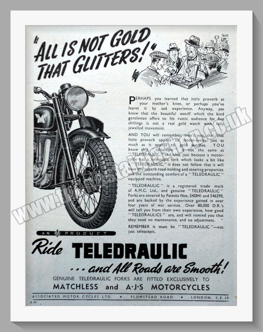 Matchless Motorcycles. 1945 Original Advert. (ref AD58554)