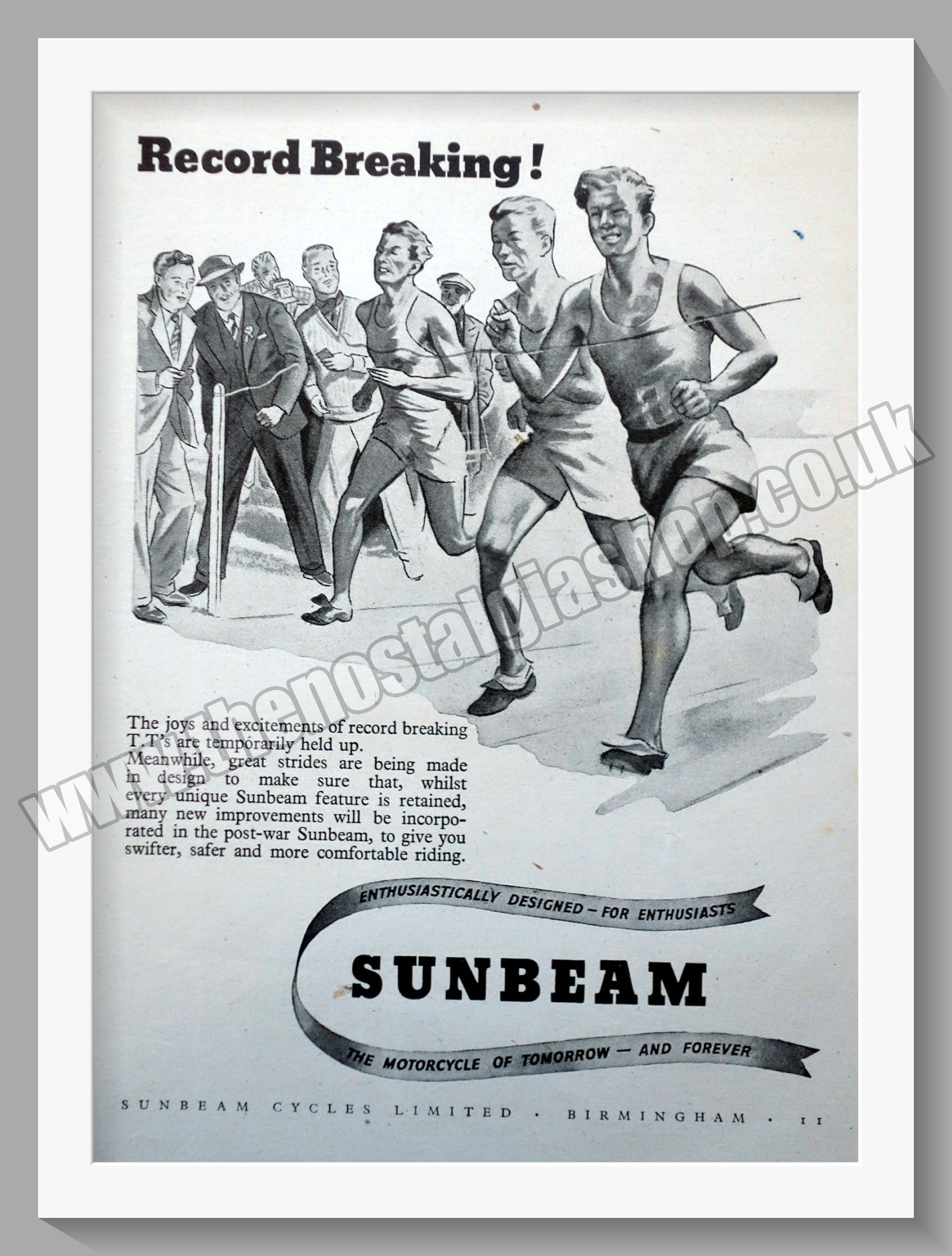Sunbeam Motorcycles. 1944 Original Advert. (ref AD58576)