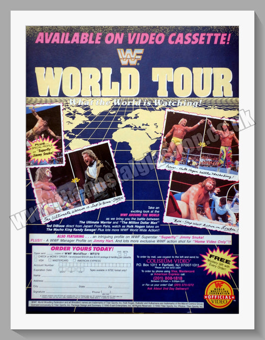 WWF Wrestling World Tour. Original Advert 1990 (ref AD58660)