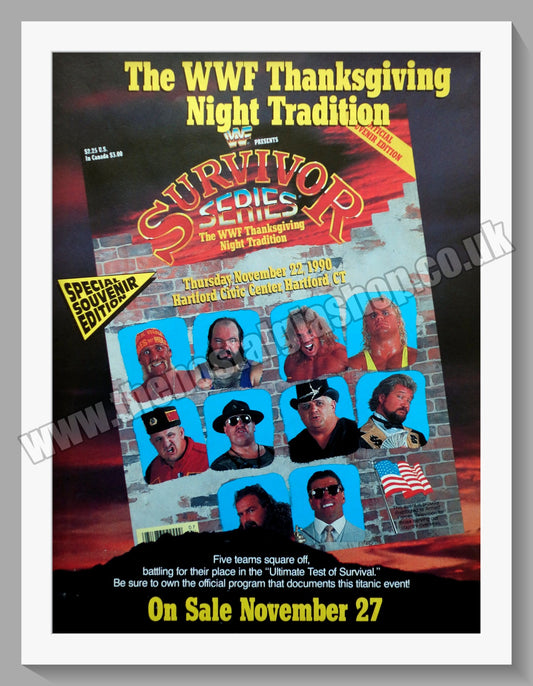 WWF Wrestling Survivor Series. Original Advert 1990 (ref AD58665)