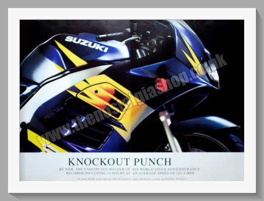 Suzuki RF900R Motorcycle. Original advert 1996 (ref AD58832)