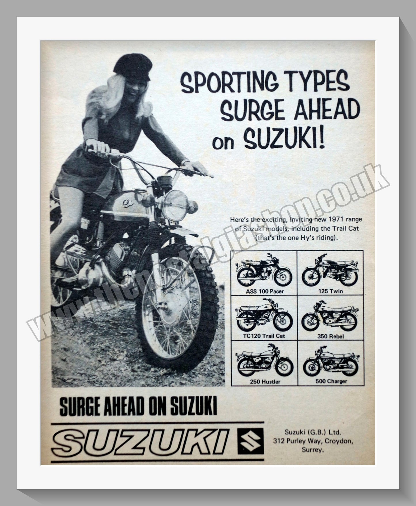 Suzuki Motorcycles. Original advert 1971 (ref AD58758)