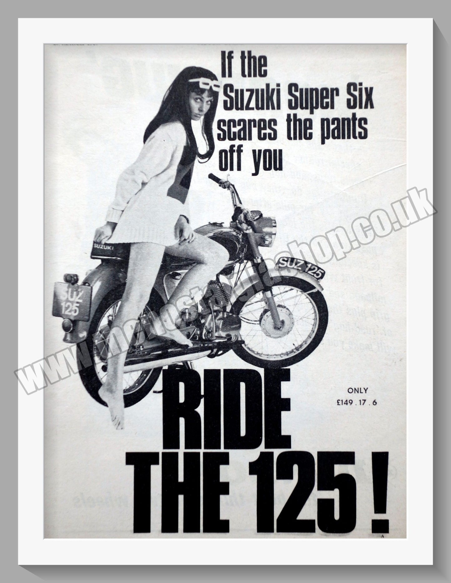 Suzuki Super Six Motorcycles. Ride The 125. Original advert 1967 (ref AD58692)