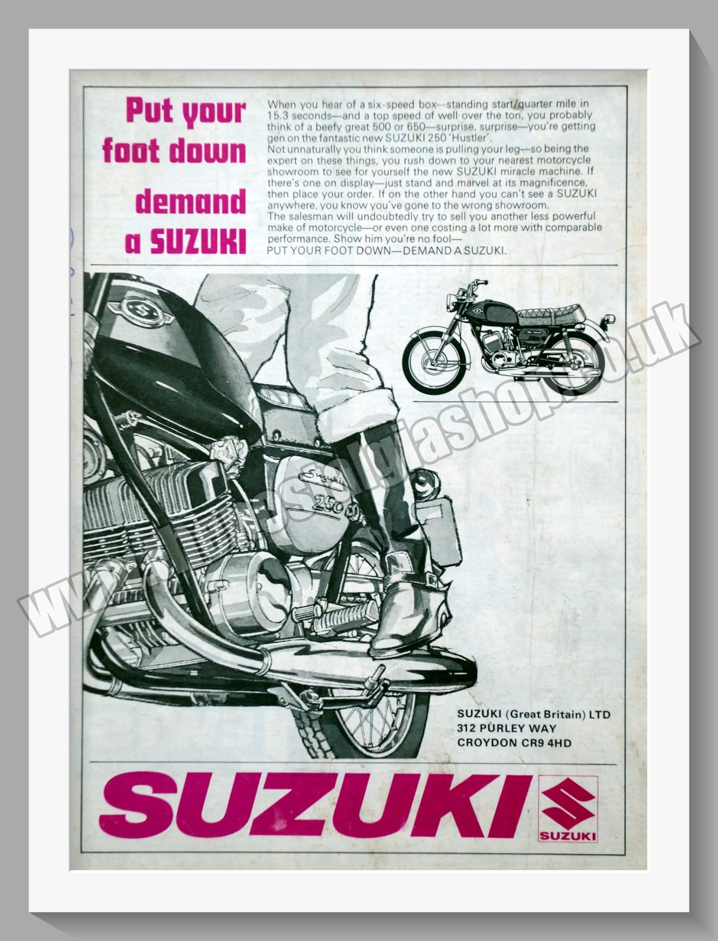 Suzuki Motorcycles. Original advert 1970 (ref AD58759)