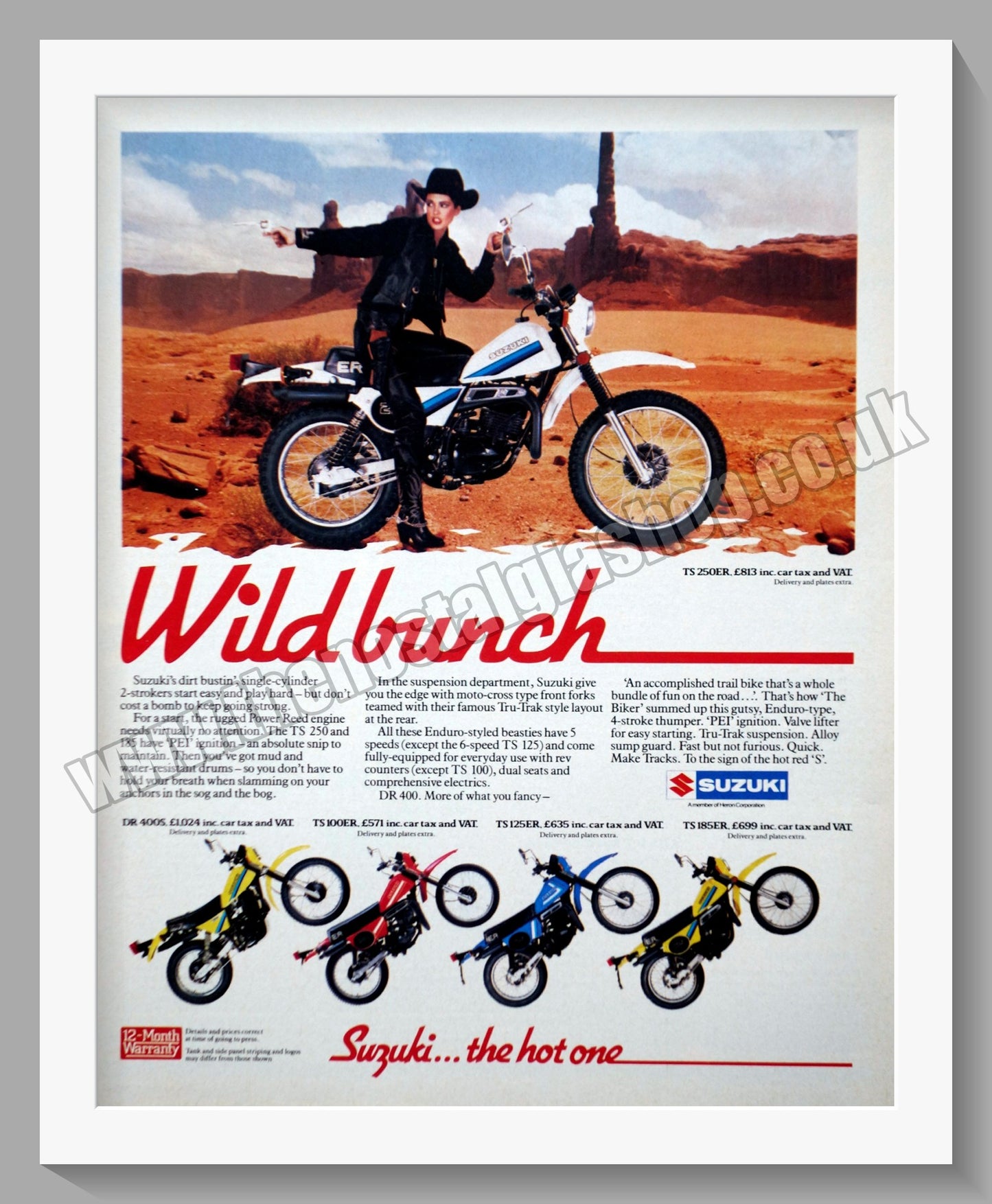 Suzuki Motorcycles. Original advert 1981 (ref AD58769)