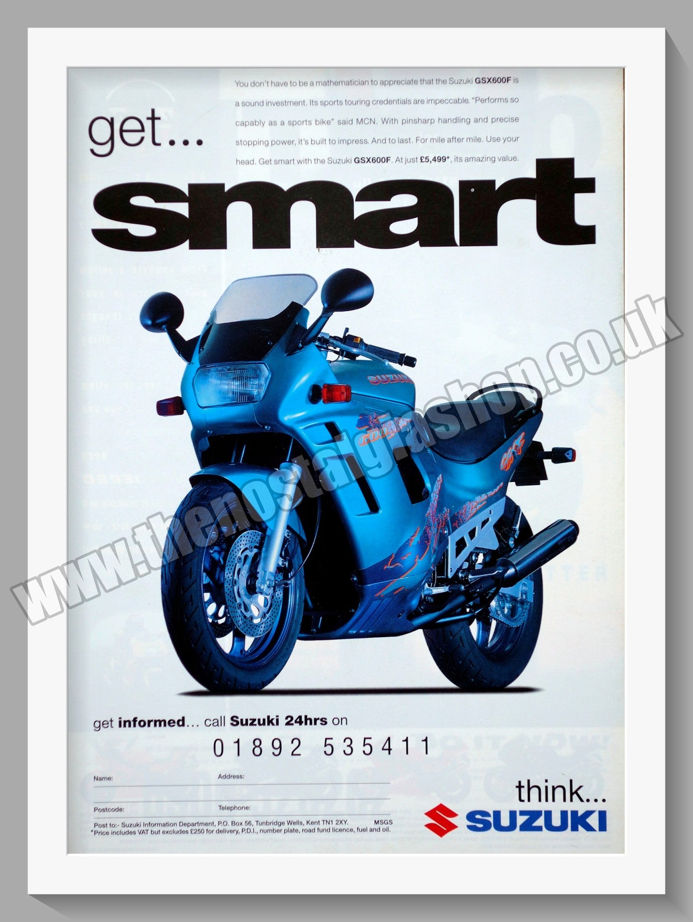 Suzuki GSX600F Motorcycle. Original advert 1995 (ref AD58773)