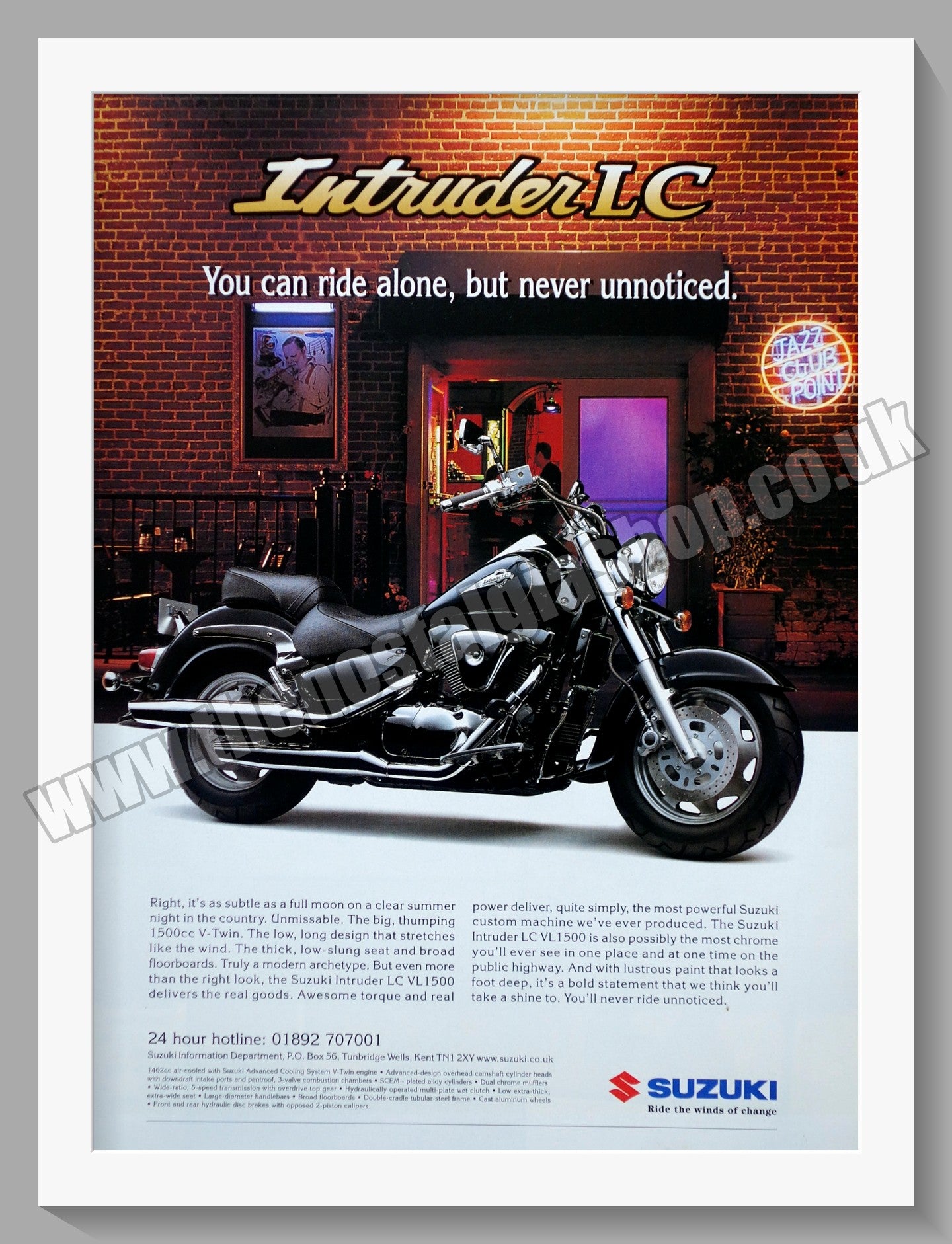 Suzuki Intruder LC VL 1500. Original advert 1998 (ref AD58786)