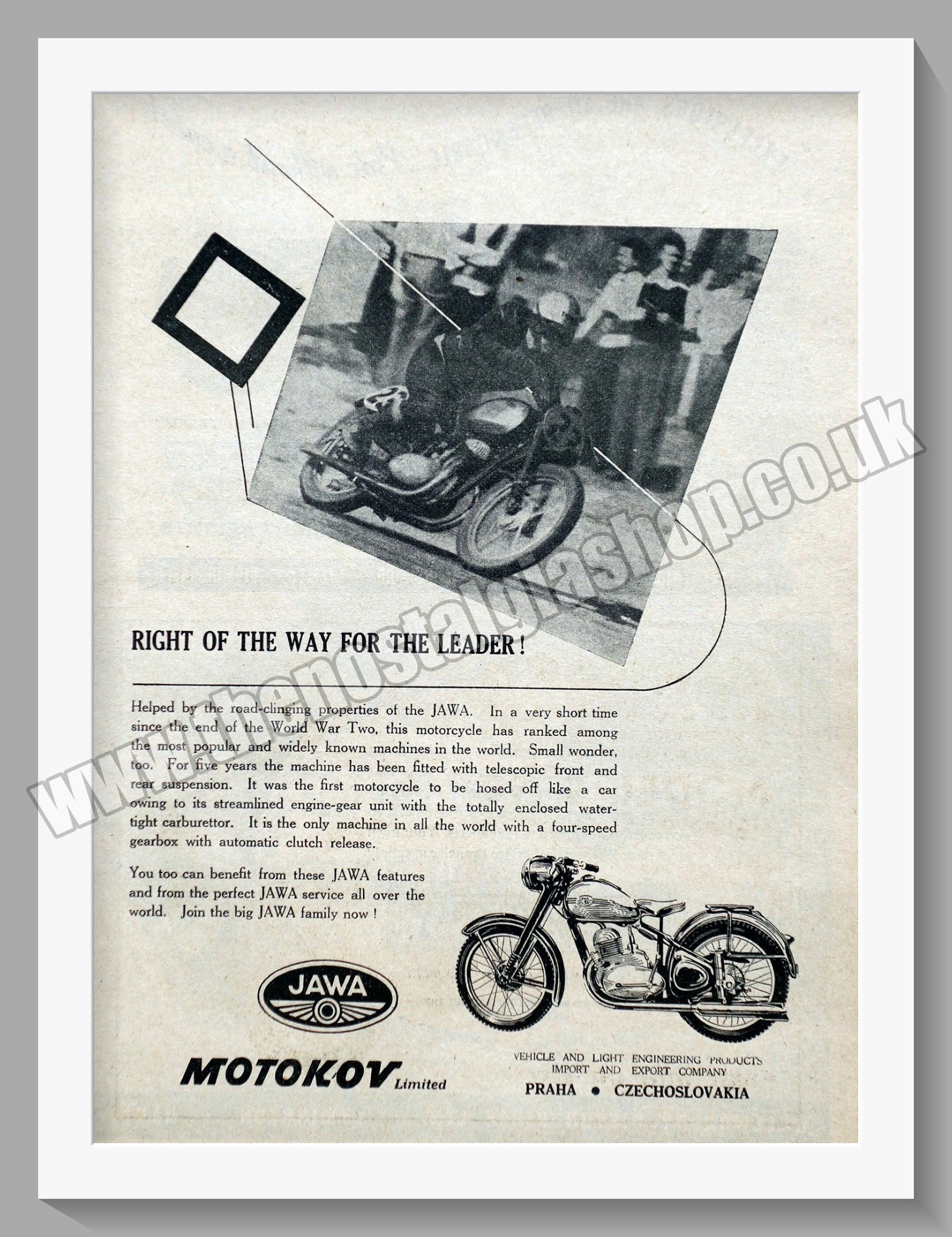 Jawa CZ Motorcycles for 1951. Original advert (ref AD58835) – The ...