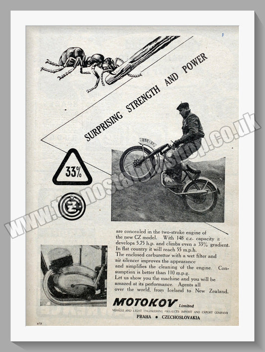 Jawa CZ Motorcycles for 1951. Original advert (ref AD58837)