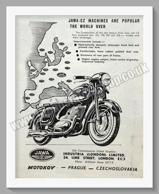 Jawa CZ Motorcycles for 1955. Original advert (ref AD58839)