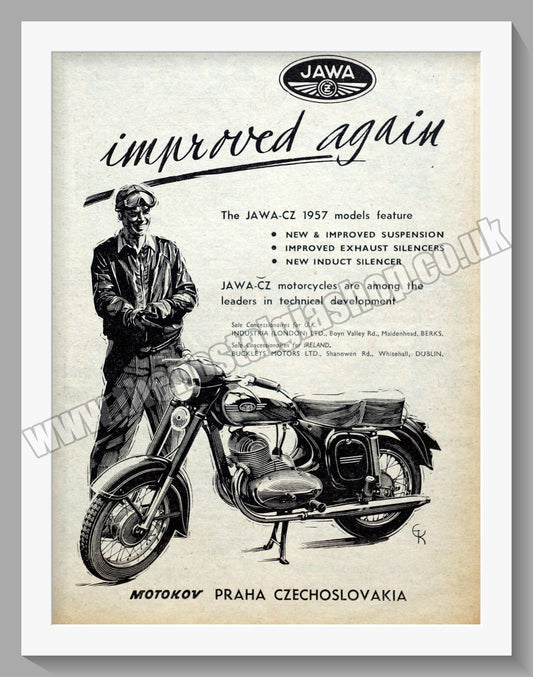 Jawa CZ Motorcycles for 1957. Original advert (ref AD58849)