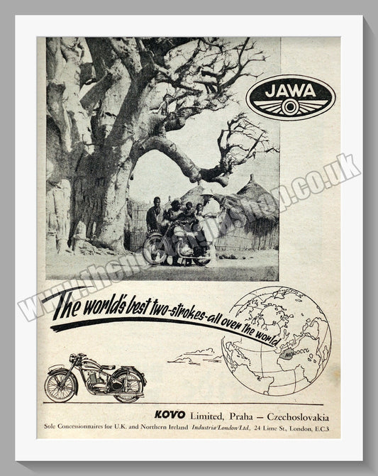 Jawa CZ Motorcycles. 1950 Original advert (ref AD58906)