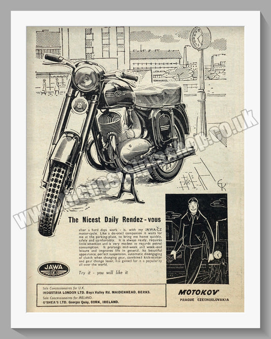 Jawa CZ Motorcycles. 1956 Original advert (ref AD58907)
