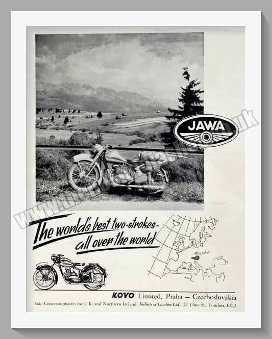 Jawa CZ Motorcycles. 1950 Original advert (ref AD58909)