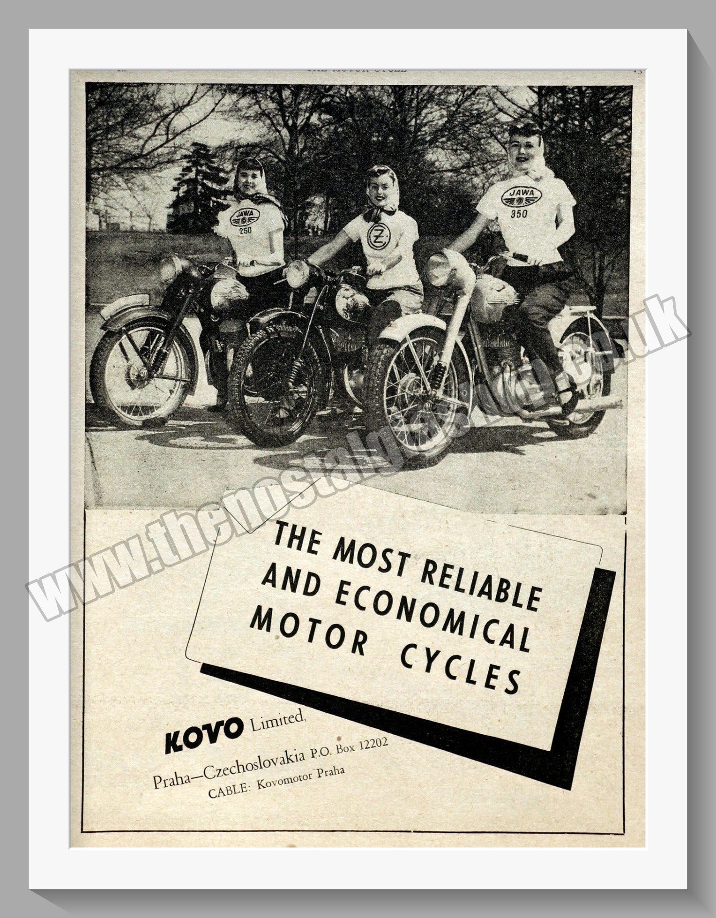 Jawa CZ Motorcycles. 1950 Original advert (ref AD58914) – The Nostalgia ...