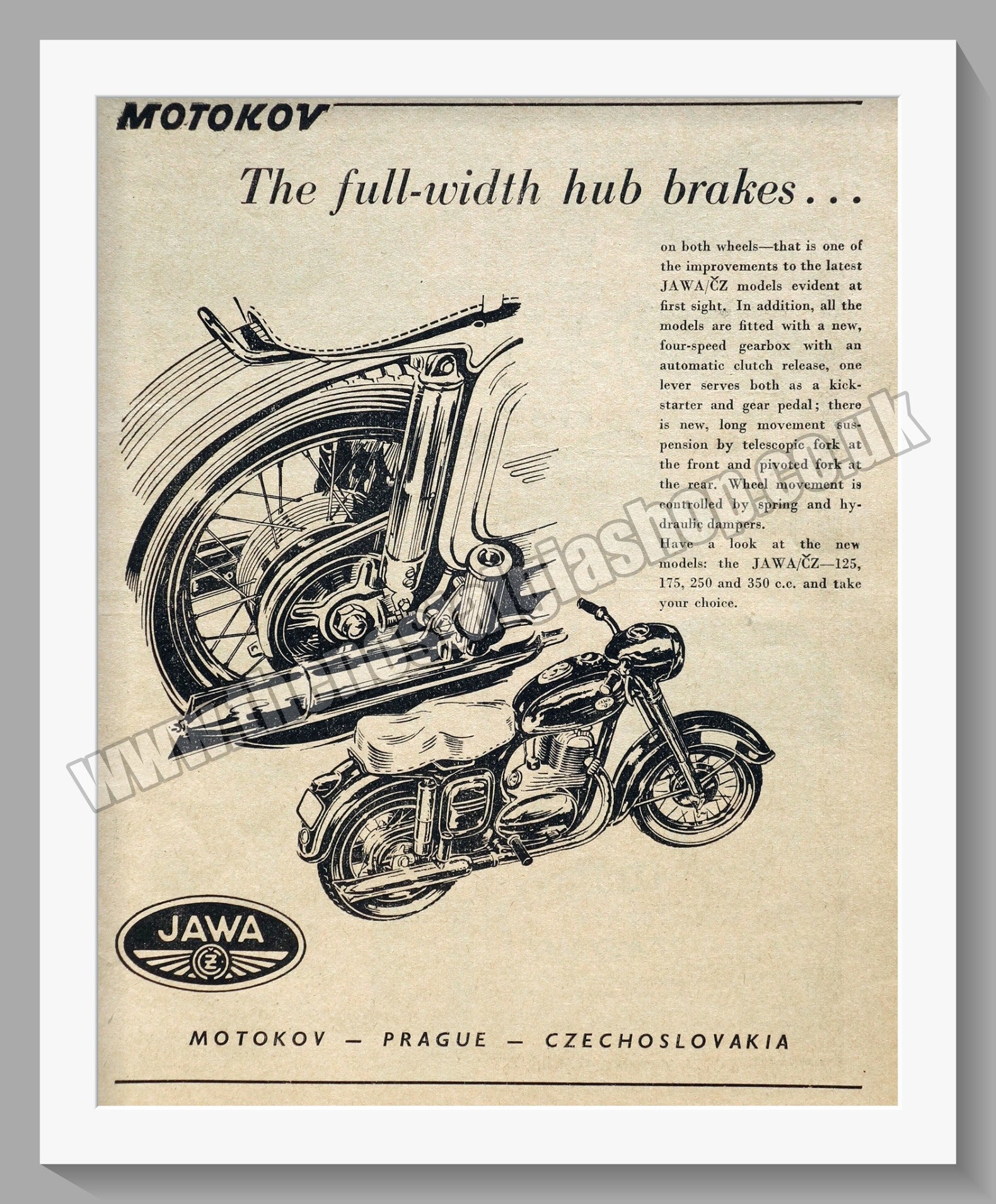 Jawa CZ Motorcycles. 1956 Original advert (ref AD58919) – The Nostalgia ...