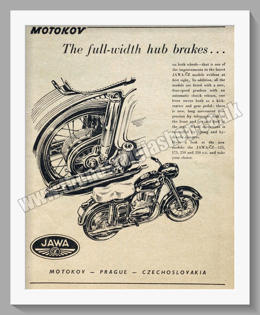Jawa CZ Motorcycles. 1956 Original advert (ref AD58919)