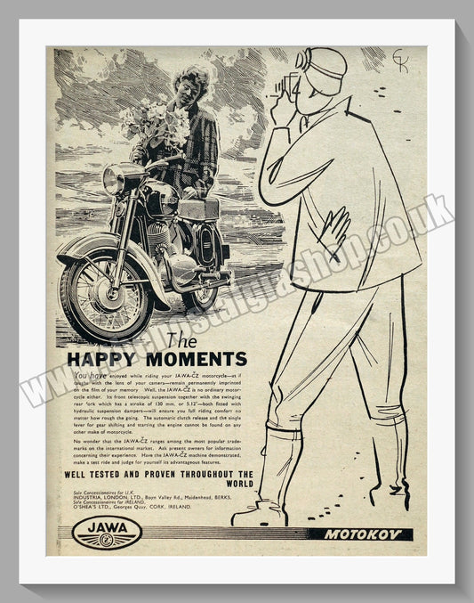 Jawa CZ Motorcycles. 1956 Original advert (ref AD58920)