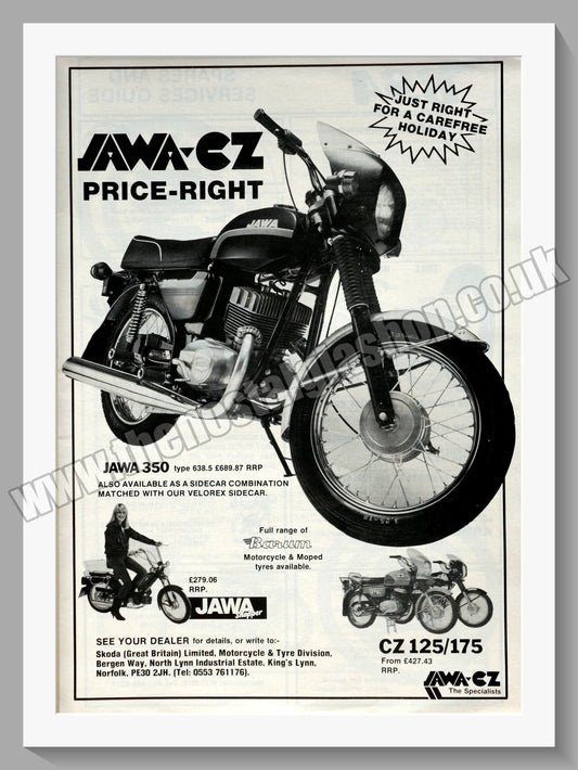 Jawa CZ Motorcycles. 1986 Original advert (ref AD58929)