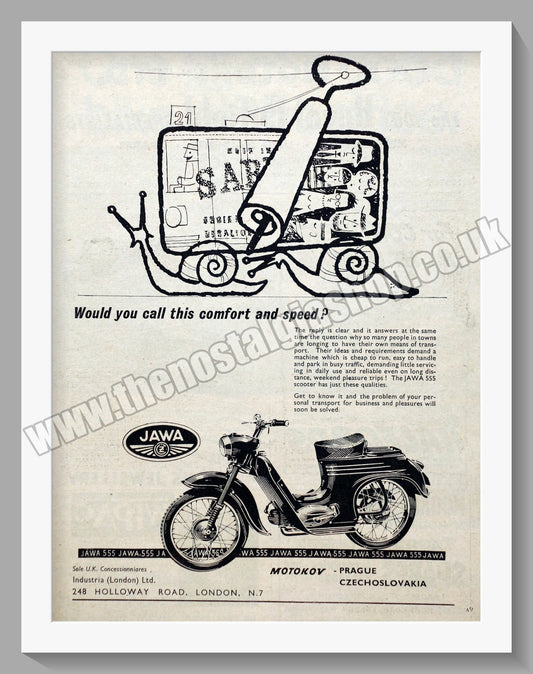 Jawa CZ Motorcycles. Jawa555. 1959 Original advert (ref AD58945)