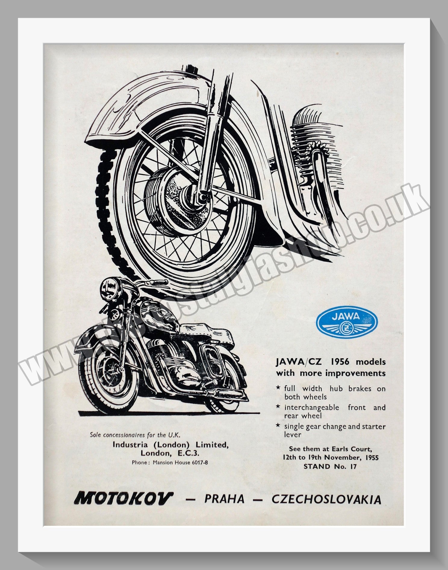 Jawa CZ Motorcycles. 1955 Original advert (ref AD58950) – The Nostalgia ...