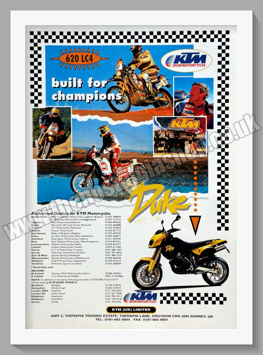 KTM Motorcycles. Original advert 1996 (ref AD58965)