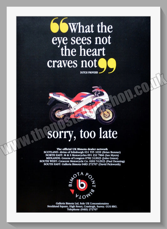 Bimota Motorcycles. Original Advert 1994 (ref AD58998)