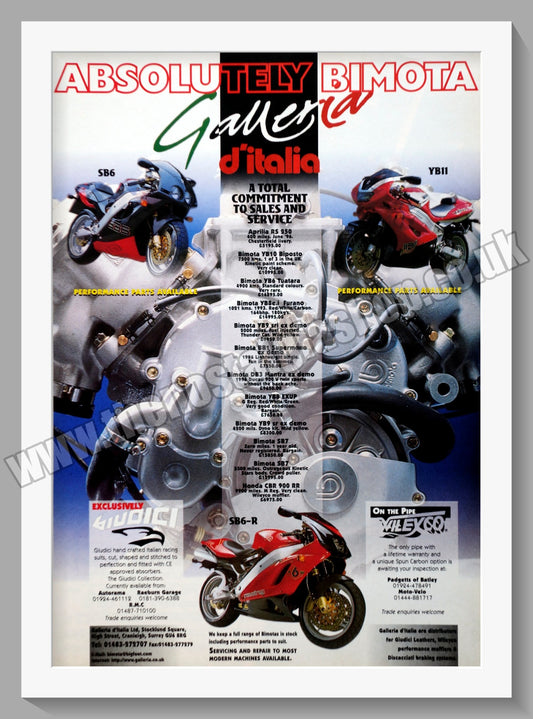 Bimota Motorcycles. Original Advert 1997 (ref AD58999)