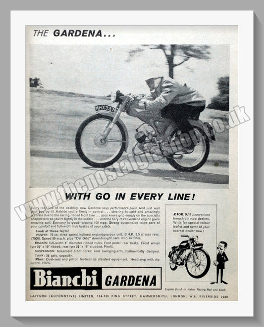 Bianchi Gardena Motorcycles. Original Advert 1960 (ref AD60104)
