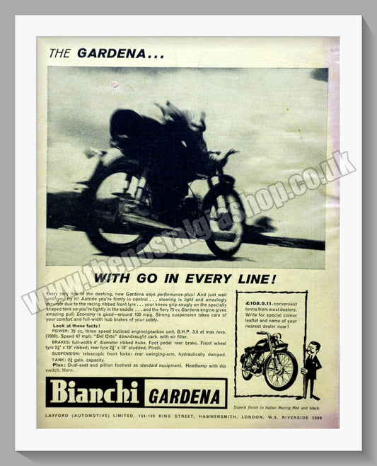 Bianchi Gardena Motorcycles. Original Advert 1960 (ref AD60106)