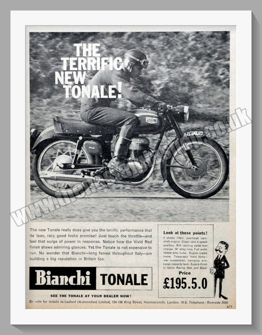 Bianchi Tonale Motorcycles. Original Advert 1960 (ref AD60107)