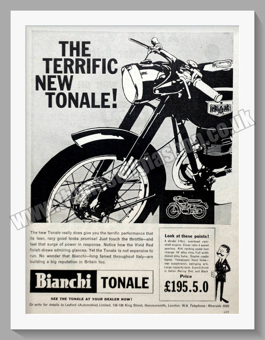 Bianchi Tonale Motorcycles. Original Advert 1960 (ref AD60108)