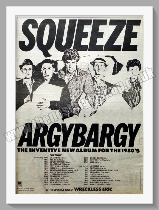 Squeeze. Argy Bargy Original Advert 1980 (ref AD14758)
