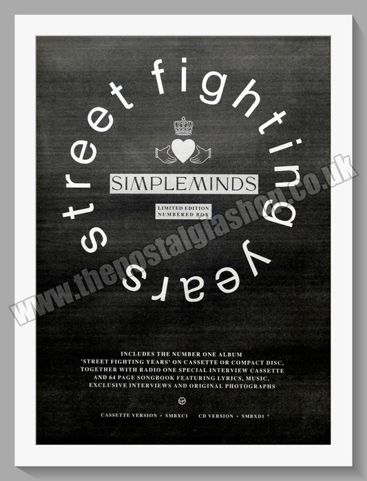 Simple Minds Street Fighting Years.  Original Advert 1989 (ref AD14771)
