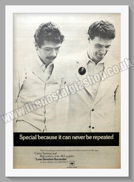 Santana Love Devotion Surrender.  Original Advert 1973 (ref AD14783)