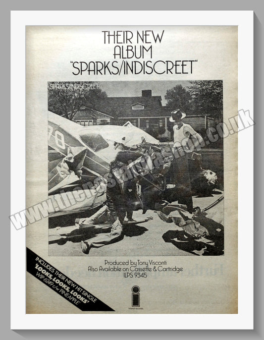 Sparks Indiscreet.  Original Advert 1975 (ref AD14838)