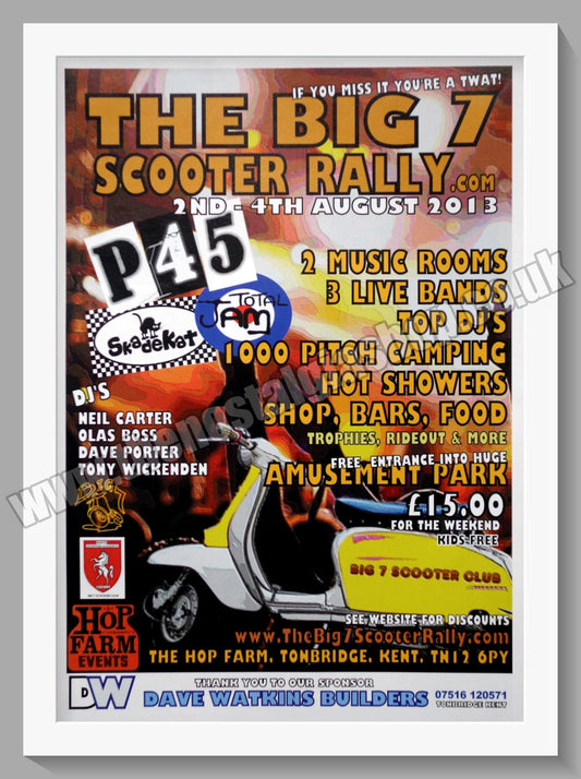 Big 7 Scooter Rally 2013. Hop Farm Kent. Original Advert (ref AD60025)