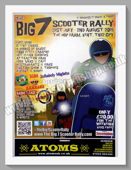 Big 7 Scooter Rally 2015. Hop Farm Kent. Original Advert (ref AD60026)