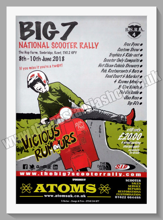 Big 7 Scooter Rally 2018. Hop Farm Kent. Original Advert (ref AD60027)