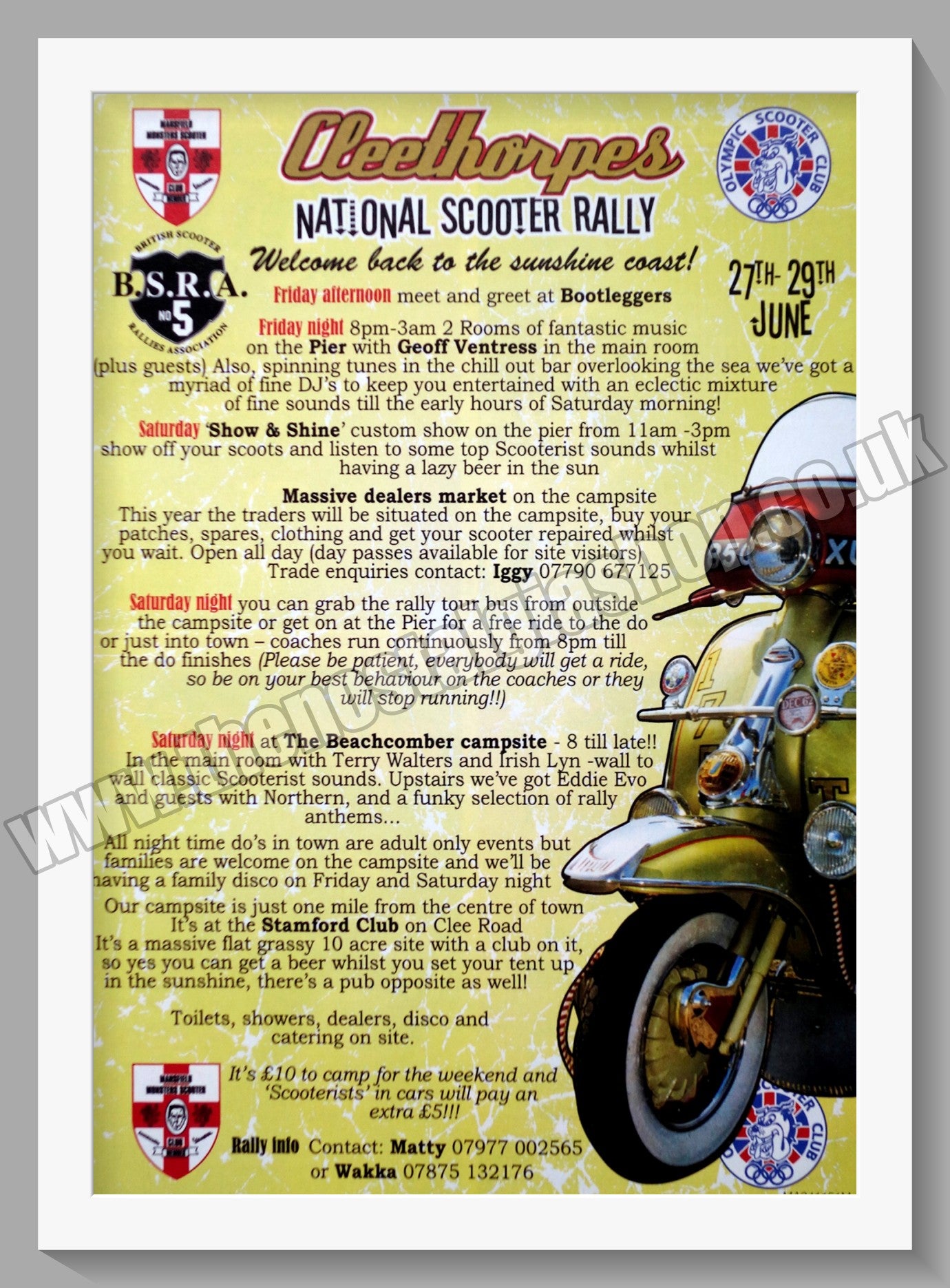 Cleethorpes National Scooter Rally 2008. Original Advert (ref AD60047 ...
