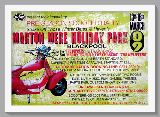 Marton Mere Holiday Park Scooter Rally 2009. Original Advert (ref AD60051)