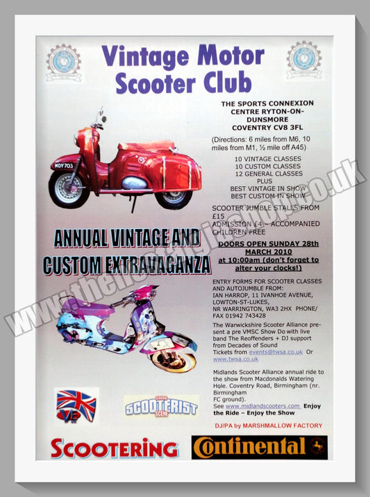VMSC Scooter Extravaganza Coventry. 2010. Original Advert (ref AD60143)