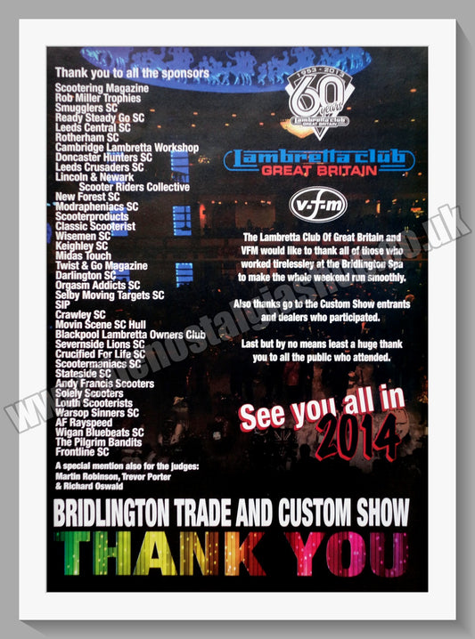 Bridlington Trade and Custom Show. 2013. Original Advert (ref AD60154)